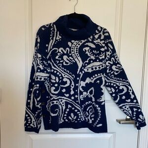 St. John's Bay Blue and White Knit Sweater